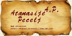 Atanasije Pecelj vizit kartica